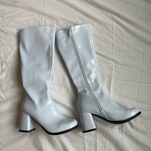 white gogo boots